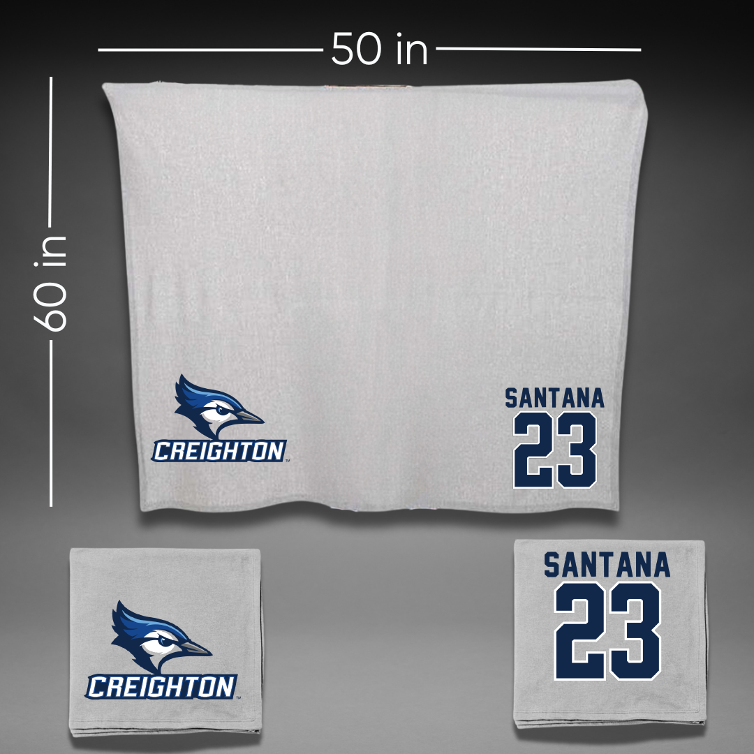 Creighton University Soccer Gray Blanket - #23 Marco Santana