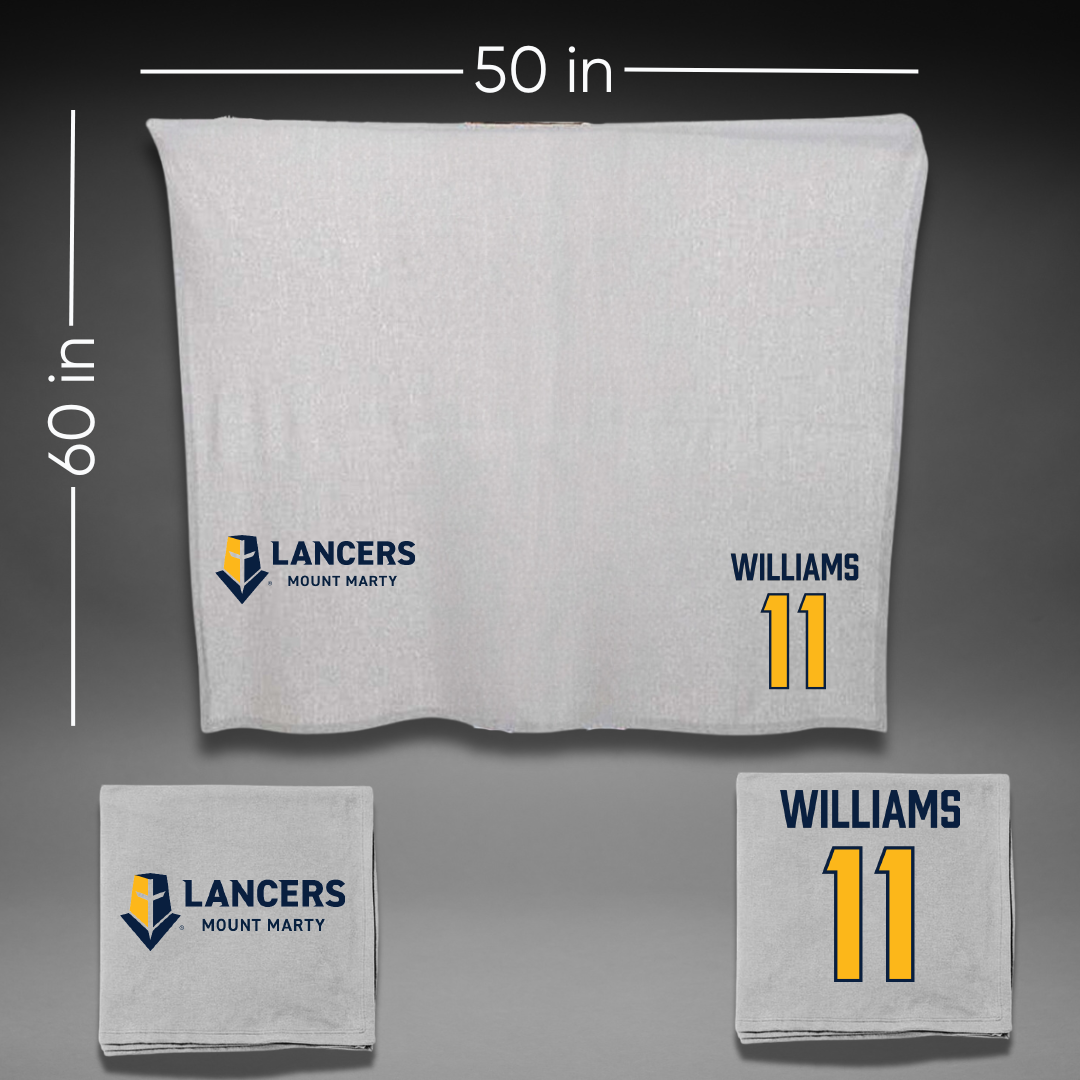 Mount Marty University Basketball Gray Blanket - #11 Leah Williams