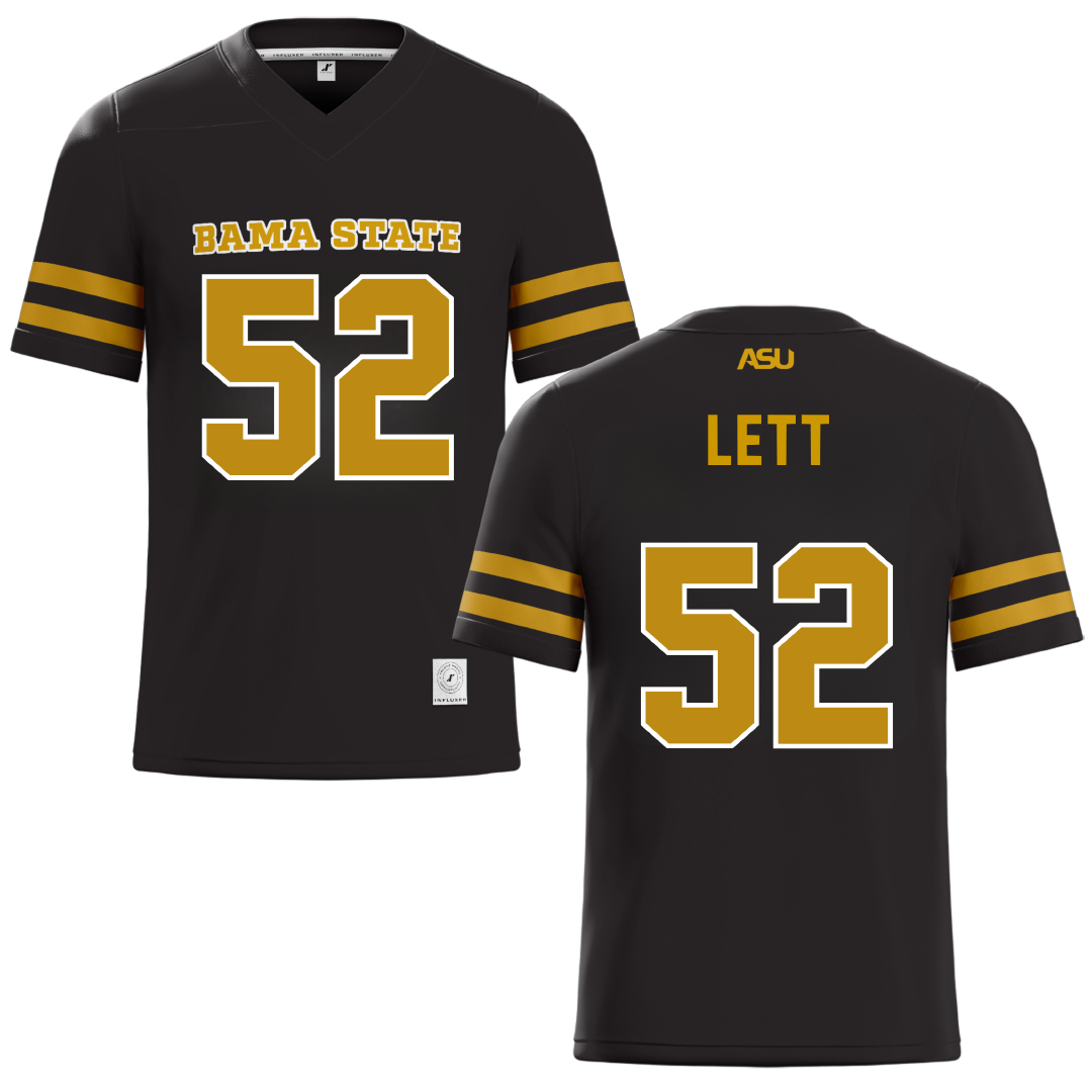 Alabama State University Black Football Jersey - #52 Trej Lett