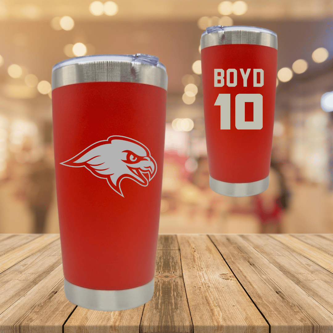 Montclair State University Flag Football (W) Red Stainless Steel Tumbler - #10 Kharisma Boyd