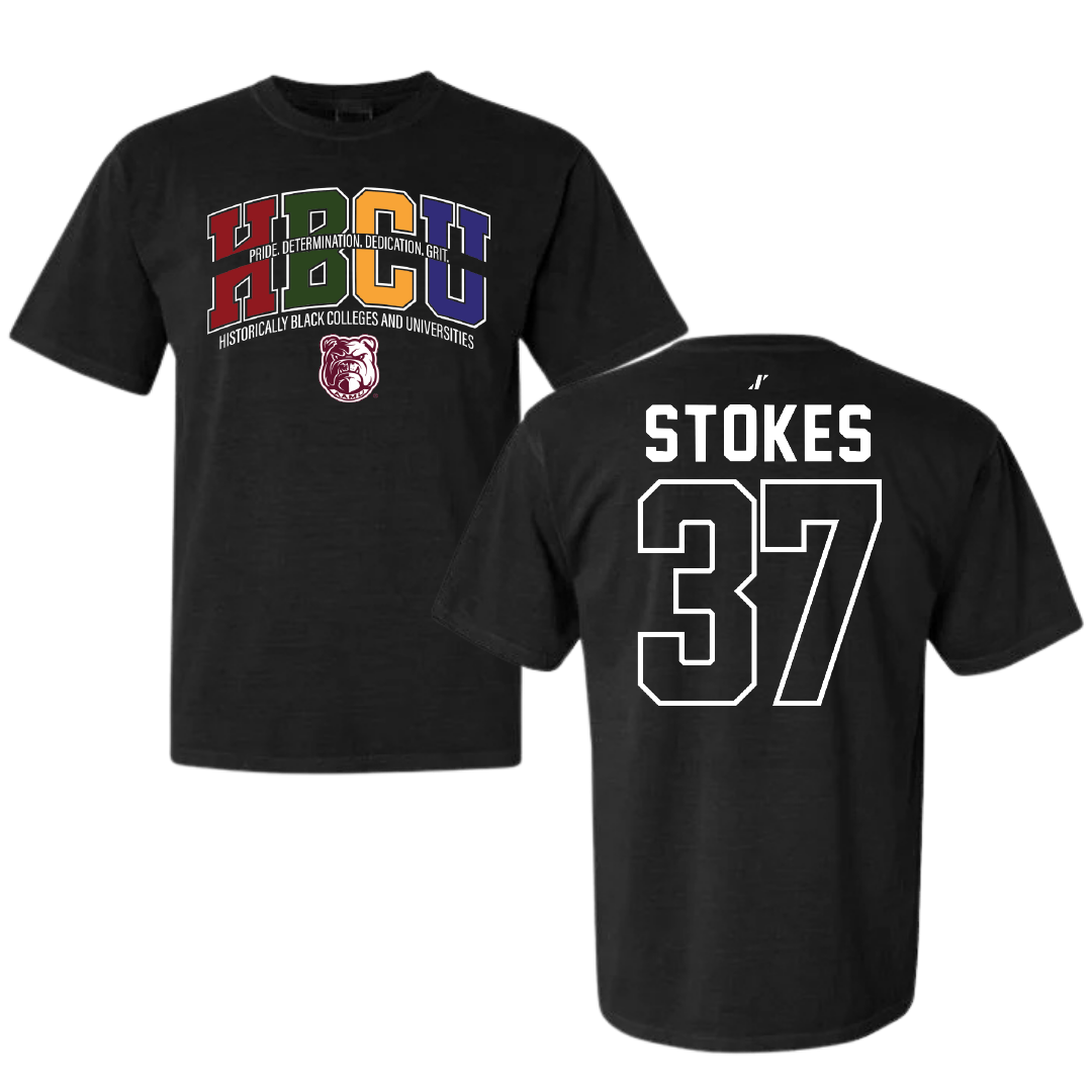Alabama A&M University Baseball Black HBCU Comfort Colors Tee - #37 Kobe Stokes