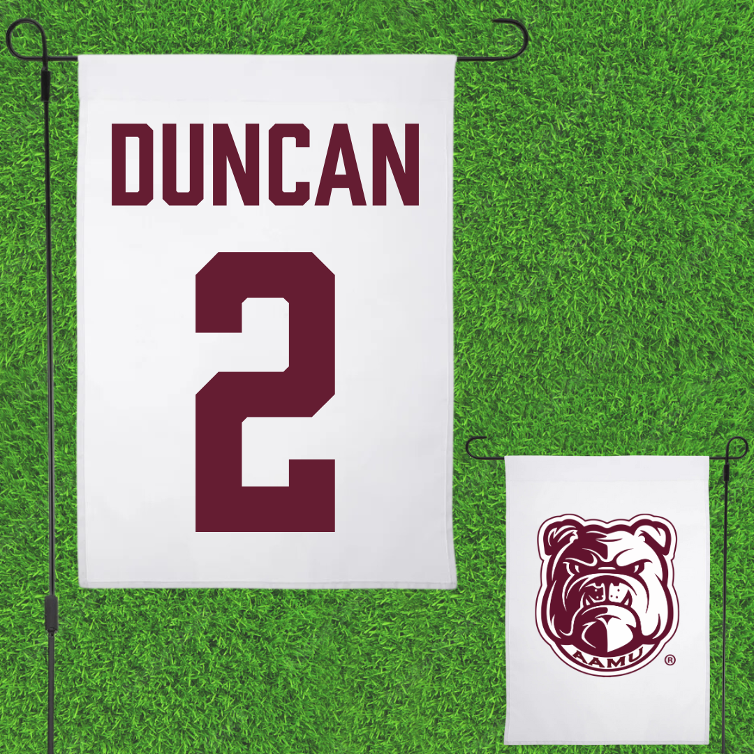 Alabama A&M University Baseball White Garden Flag - #2 Kylan Duncan
