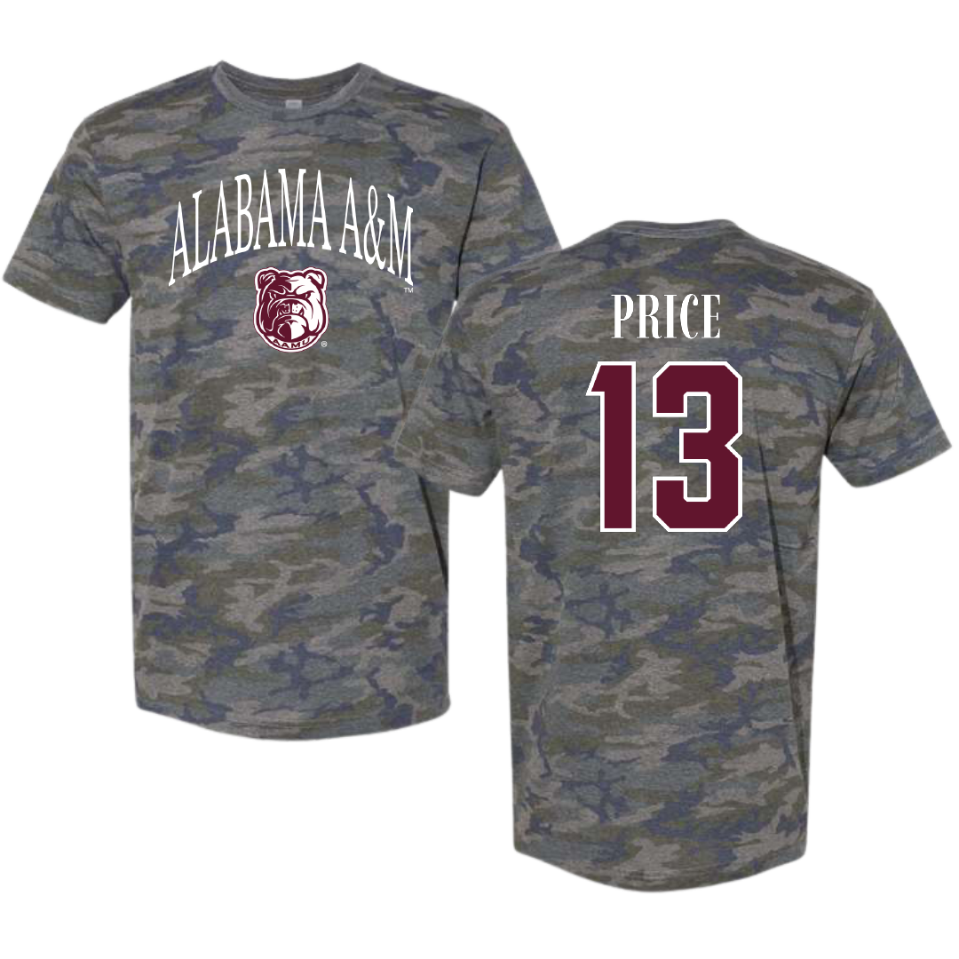 Alabama A&M University Volleyball Vintage Camo Tee - #13 Laela Price