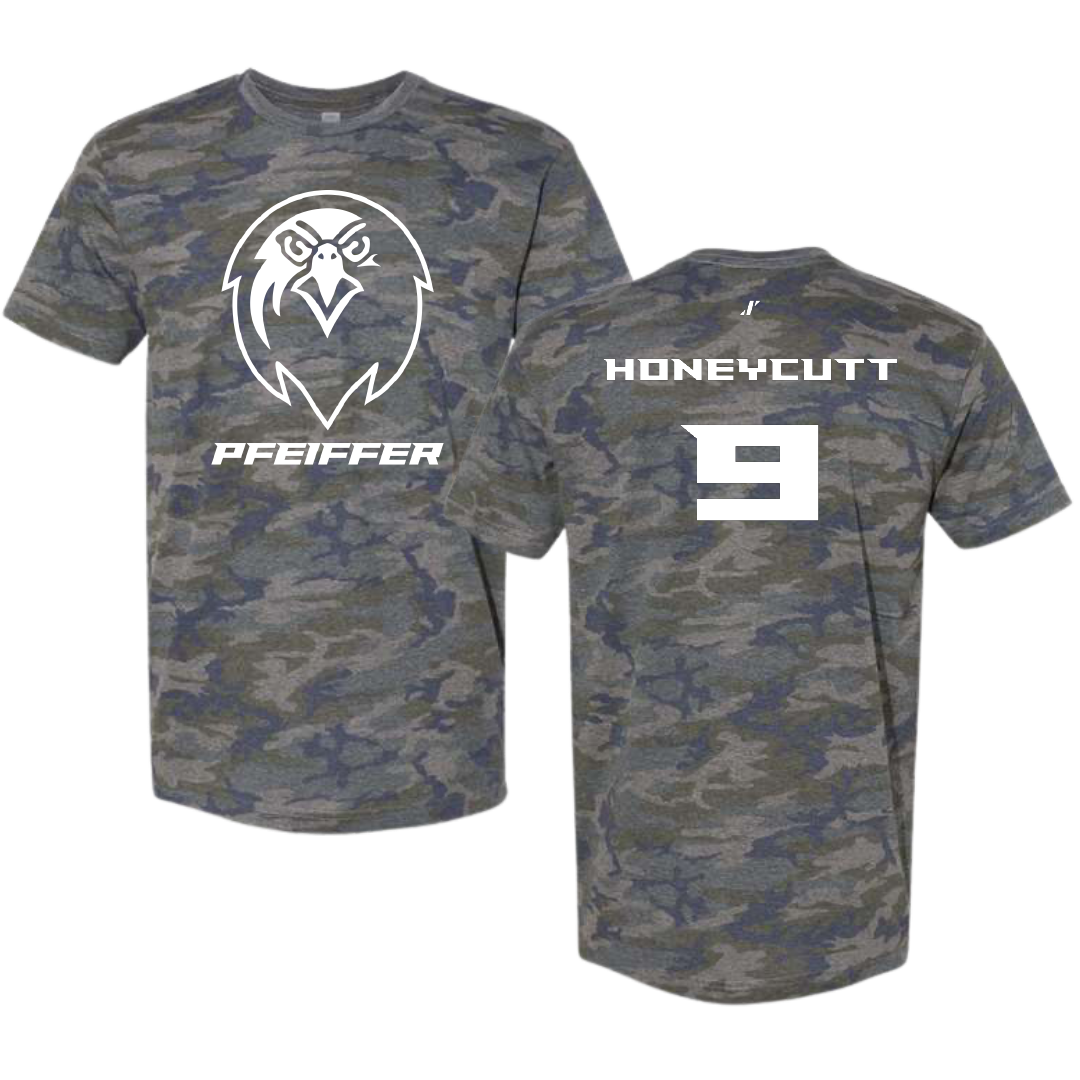 Pfeiffer University Lacrosse (W) Vintage Camo Tee - #9 Rylee Honeycutt