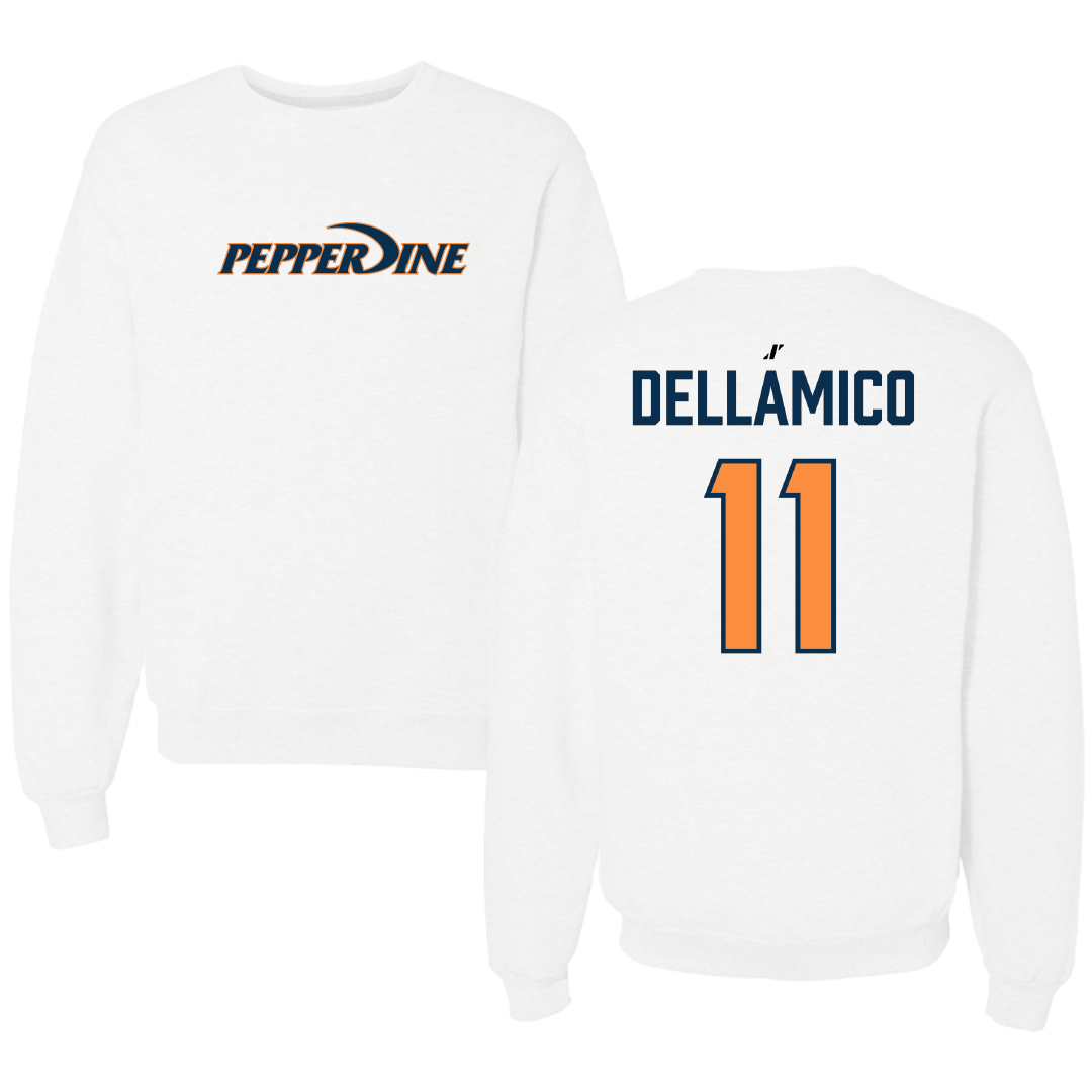 Pepperdine University Baseball White Crewneck - #11 James DellAmico