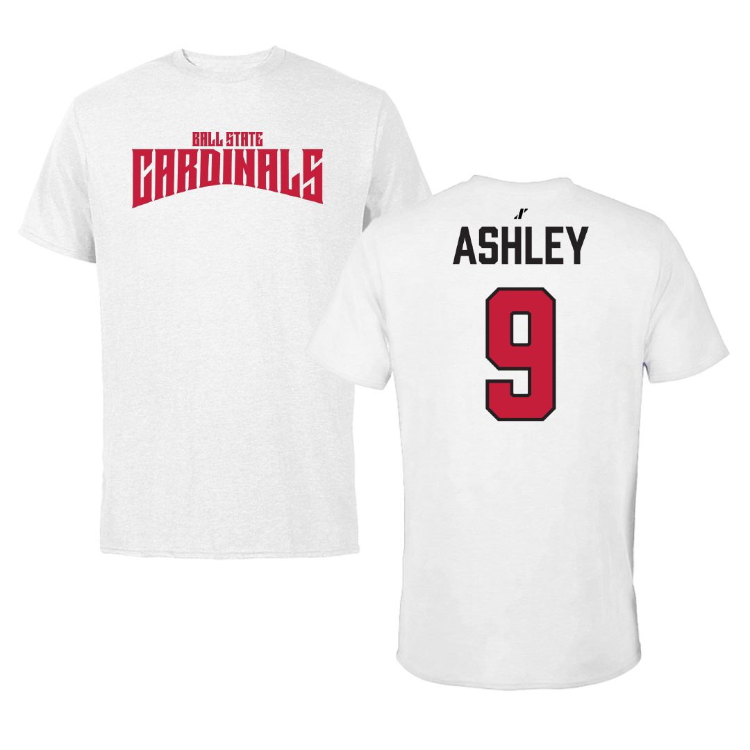 Ball State University Football White Classic Performance Tee - #9 Qua Ashley