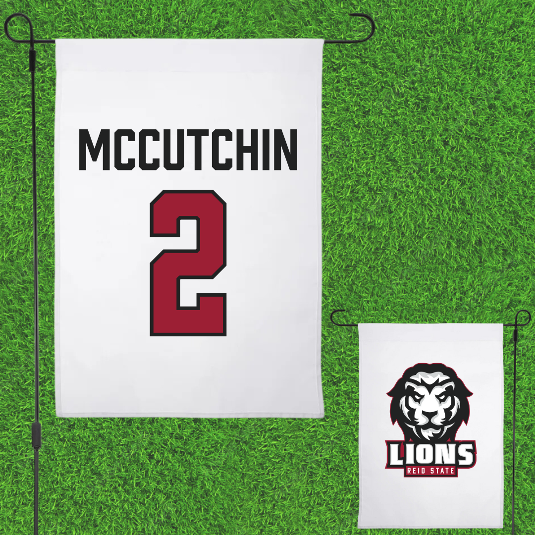 Reid State Community College Baseball White Garden Flag - #2 Carson McCutchin