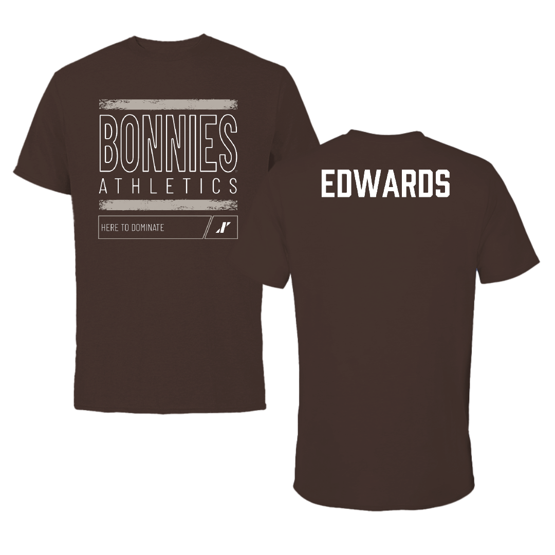 St. Bonaventure University Swimming & Diving Brown Dominate Tee - Jonathan Edwards
