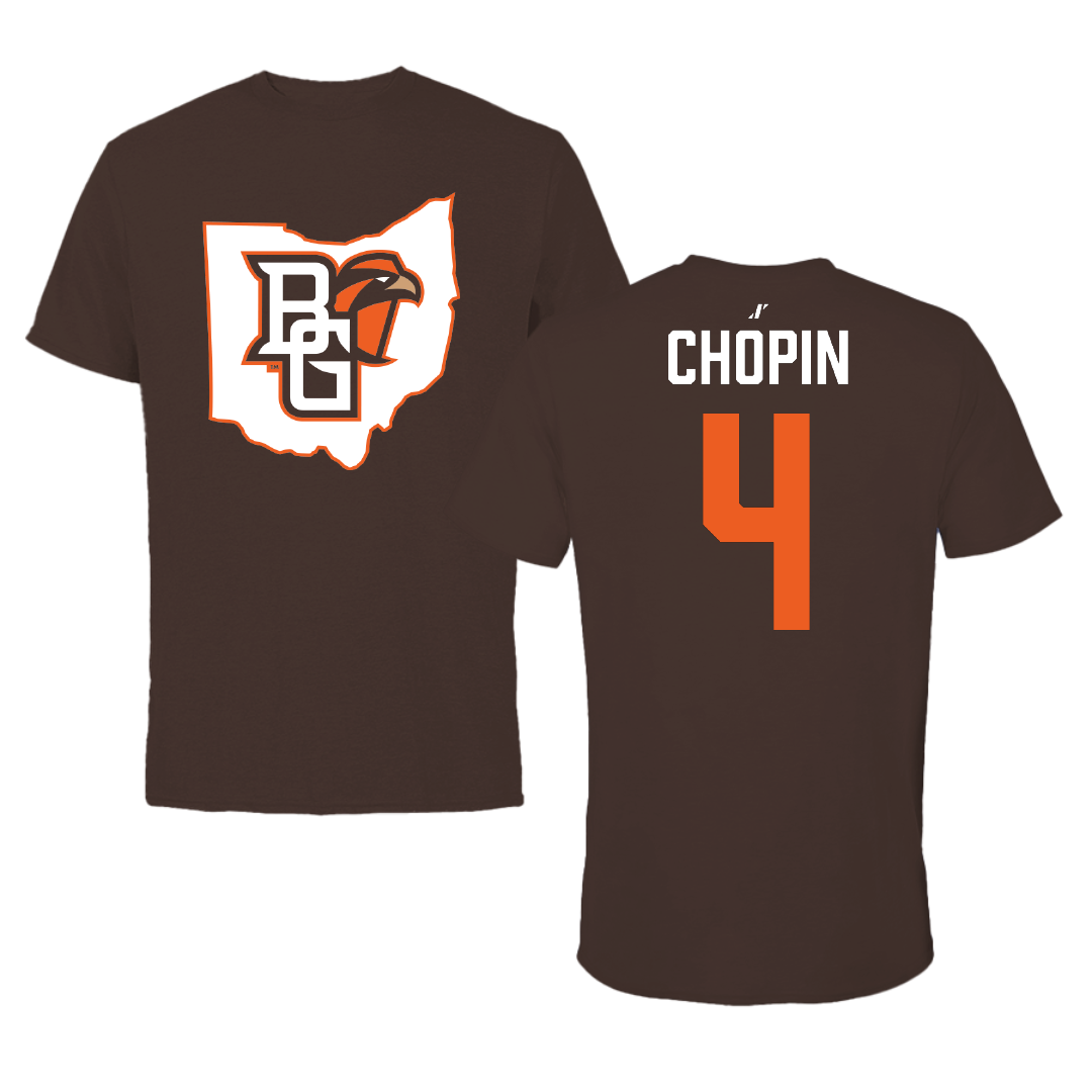 Bowling Green State University Baseball Brown State Tee - #4 Chase Chopin