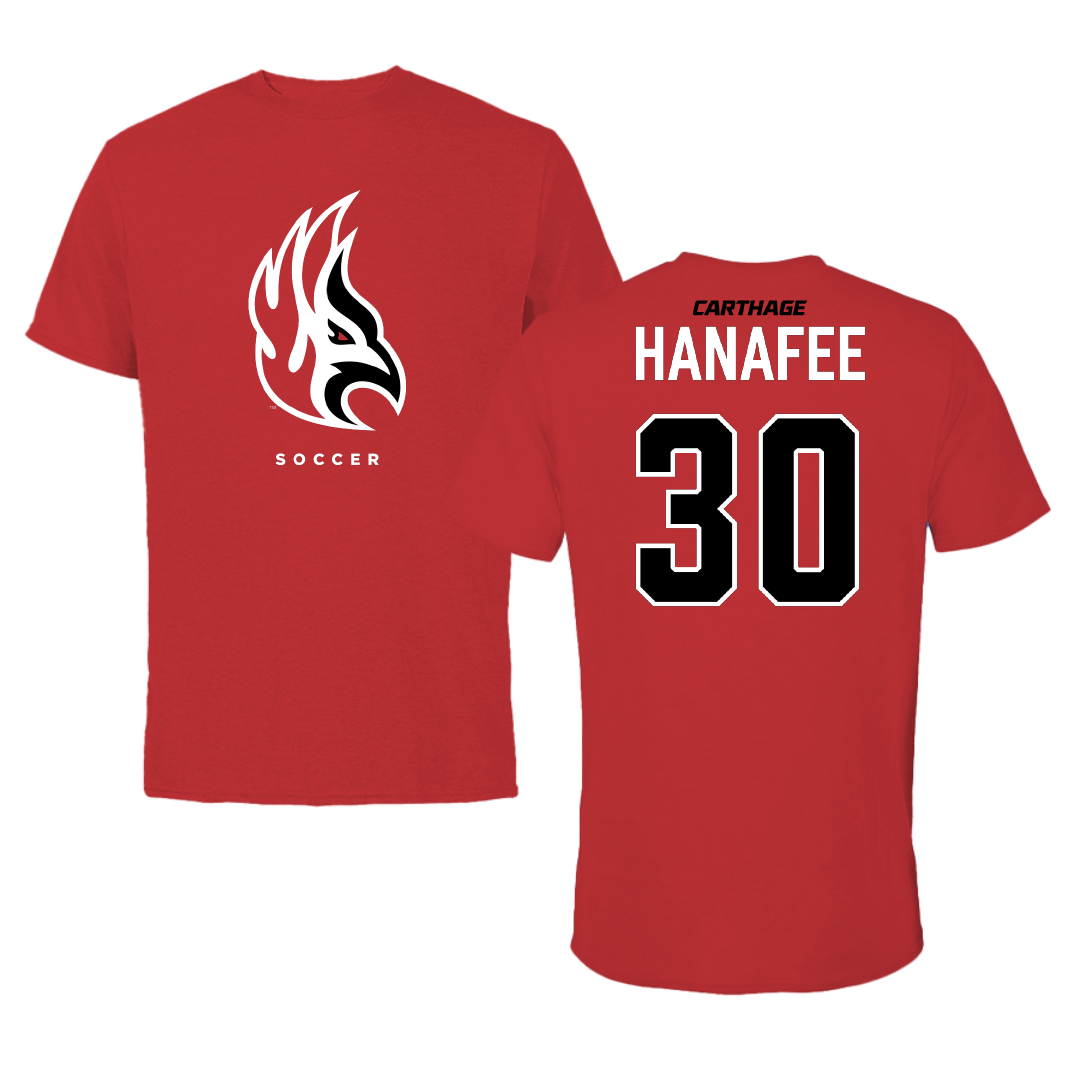 Carthage College Soccer Red Tee - #30 George Hanafee