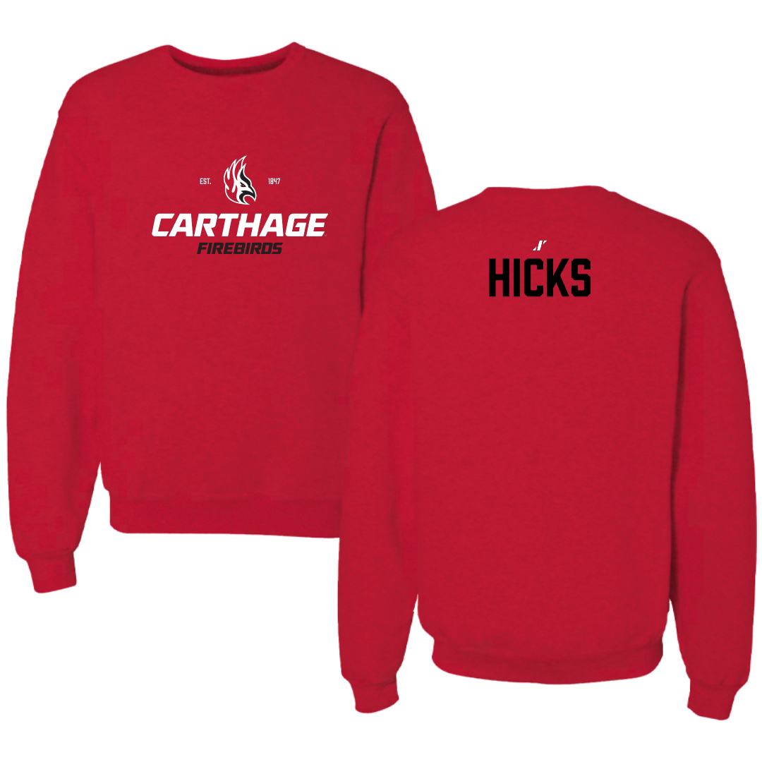 Carthage College Tennis Red General Crewneck - Emily Hicks