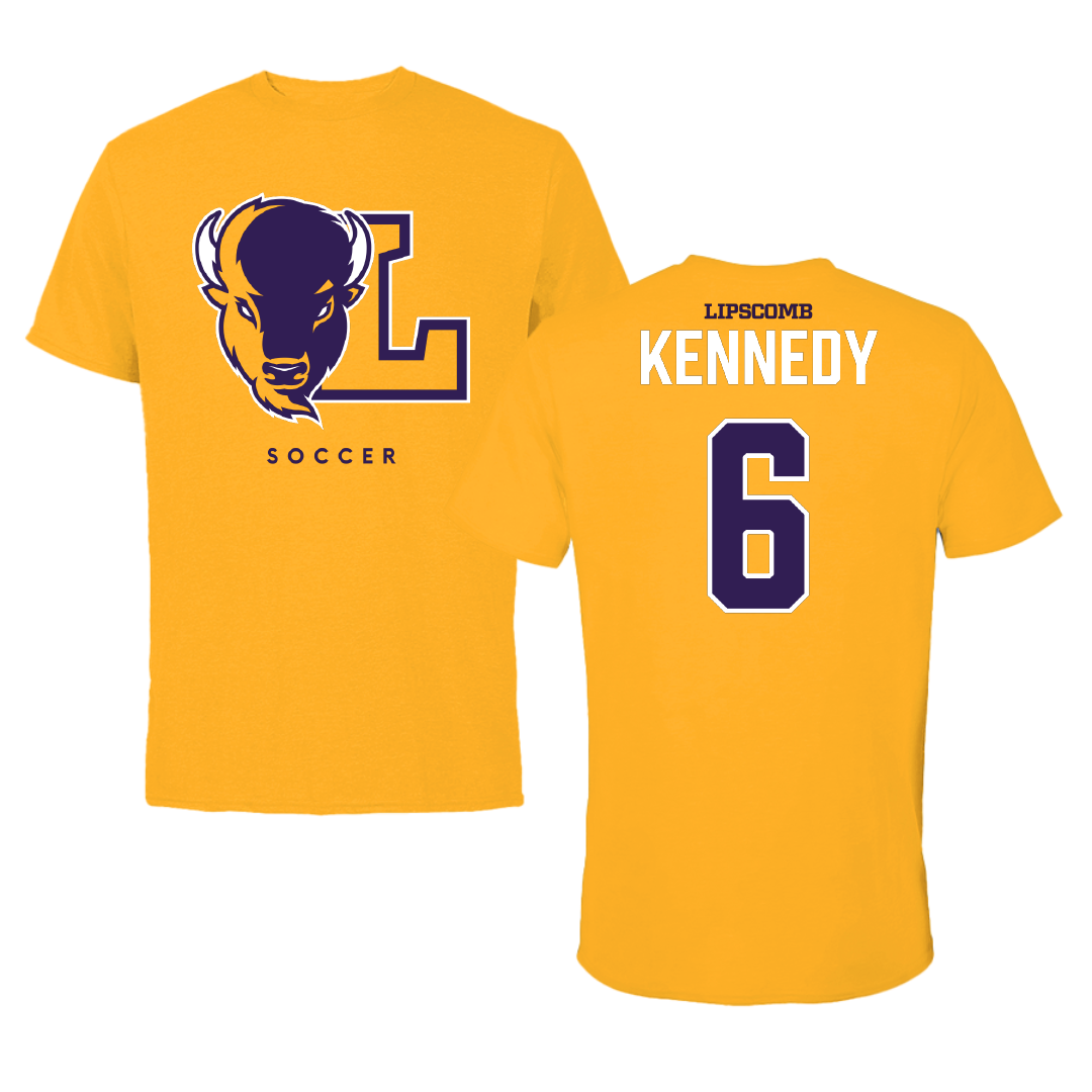 Lipscomb University Soccer (M) Gold Performance Tee - #6 William Kennedy