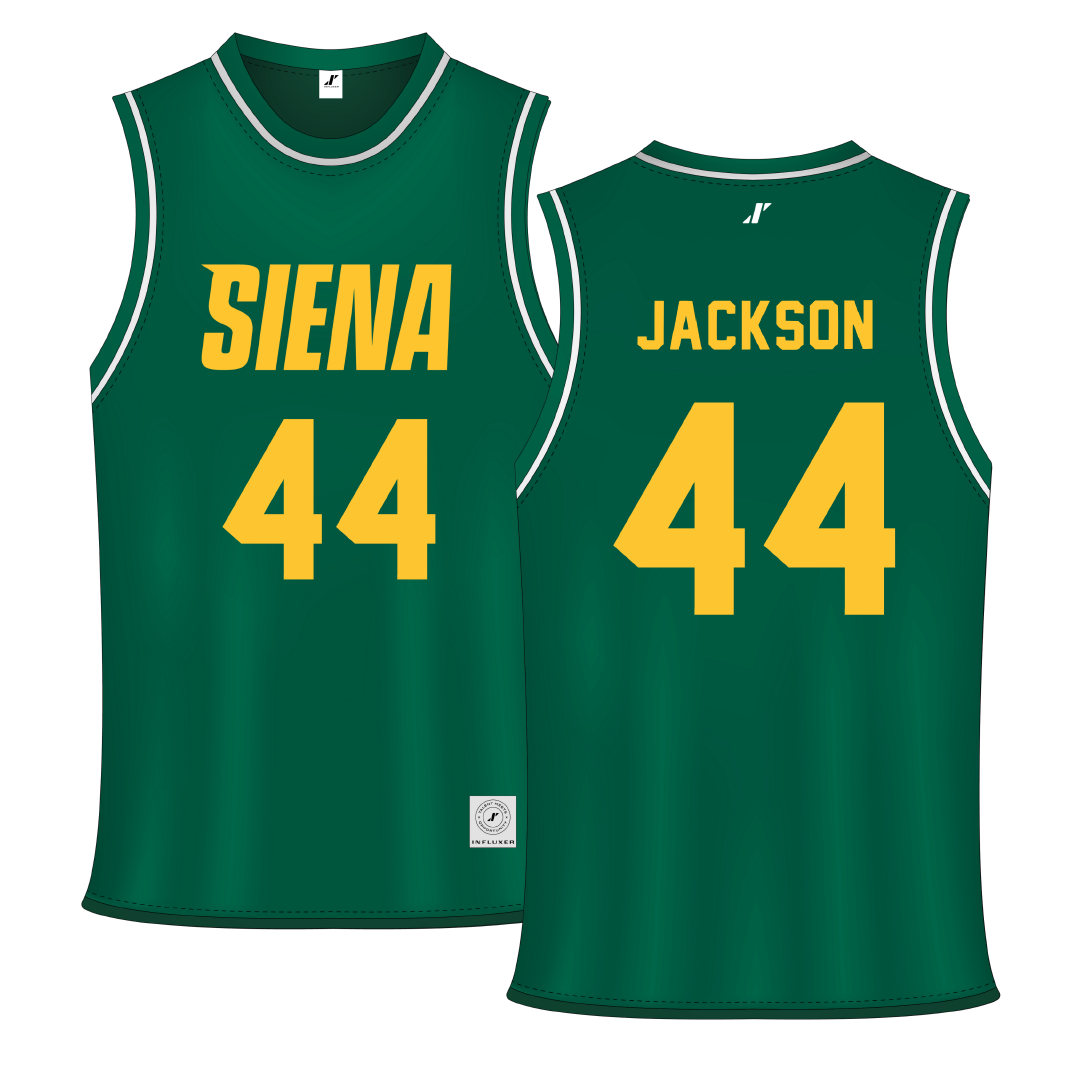 Siena University Green Siena Basketball Jersey - #44 Marcus Jackson