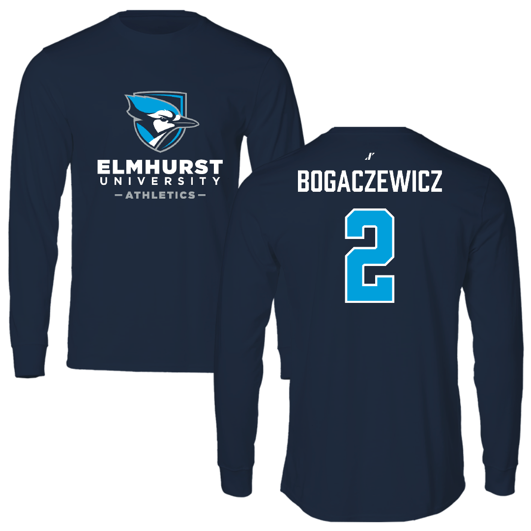 Elmhurst University Soccer Navy Long Sleeve - #2 Martyna Bogaczewicz