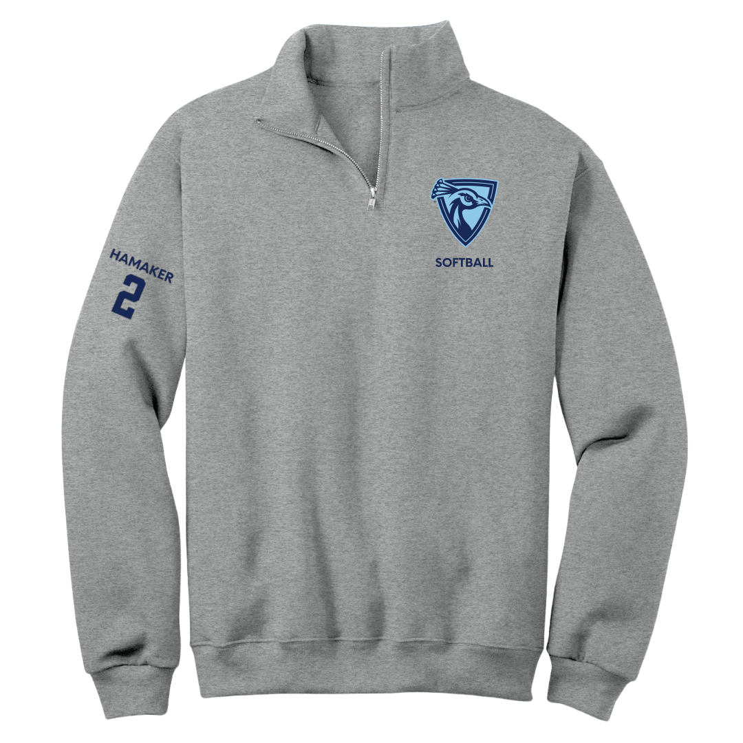 Upper Iowa University Softball Sport Gray Quarter-Zip - #2 Taylor Hamaker