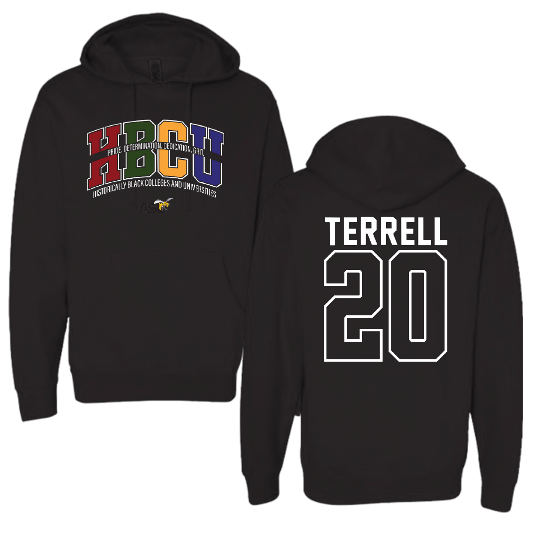 Alabama State University Softball Black HBCU Hoodie - #20 Jaibriel Terrell