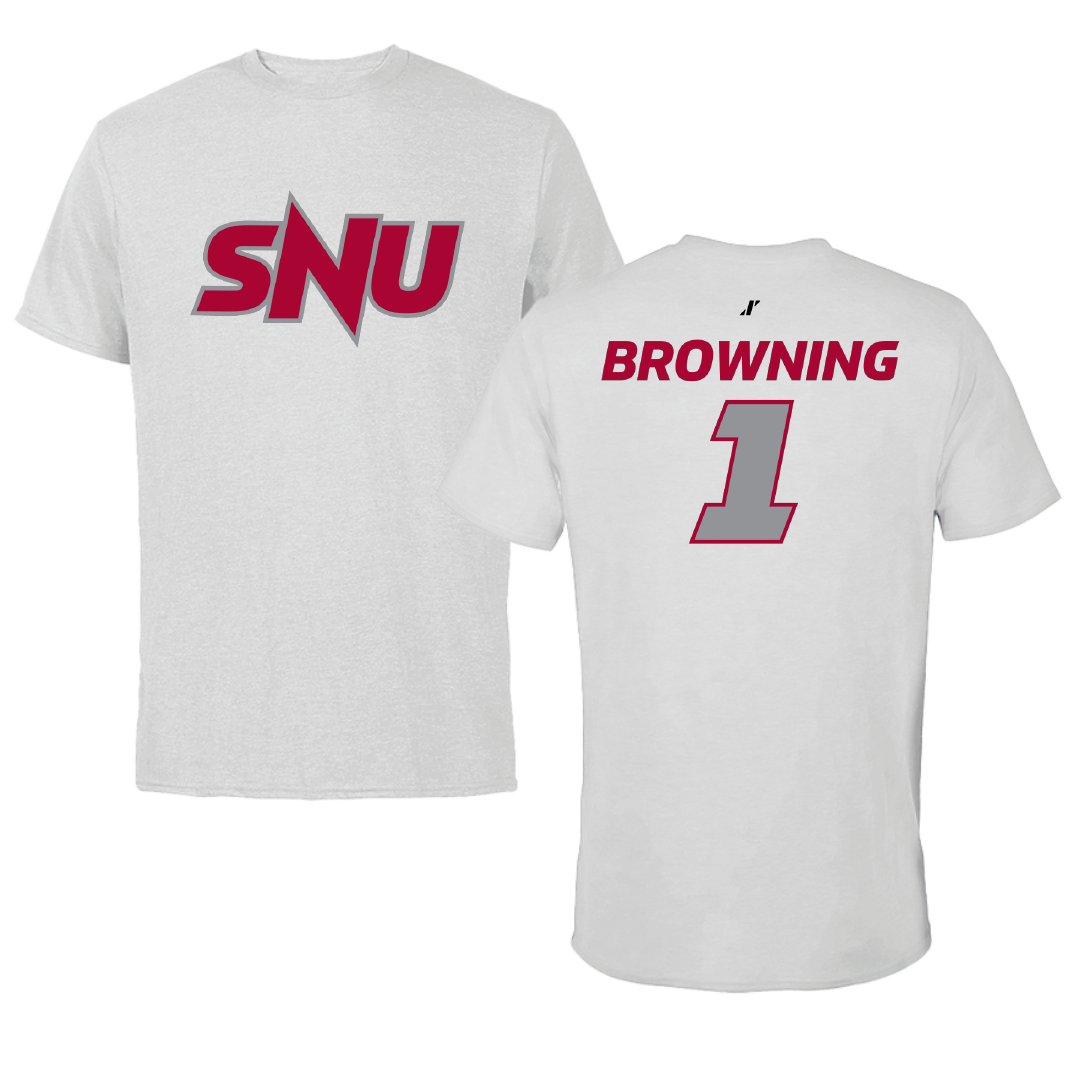 Southern Nazarene University Basketball (W) Light Gray Tee - #1 Halyn Browning