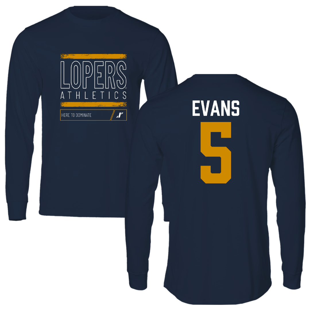 University of Nebraska at Kearney Basketball Navy Dominate Performance Long Sleeve - #5 Sean Evans