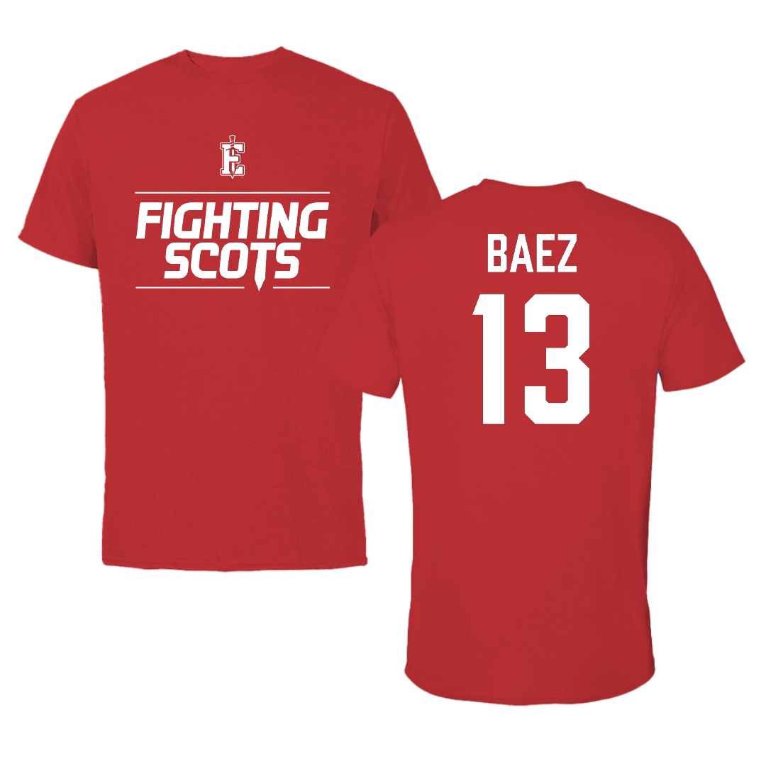 PennWest Edinboro Basketball (M) Red General Performance Tee - #13 Bryce Baez