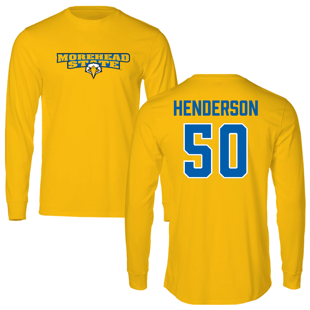 Morehead State University Football Gold Performance Long Sleeve - #50 Logan Henderson