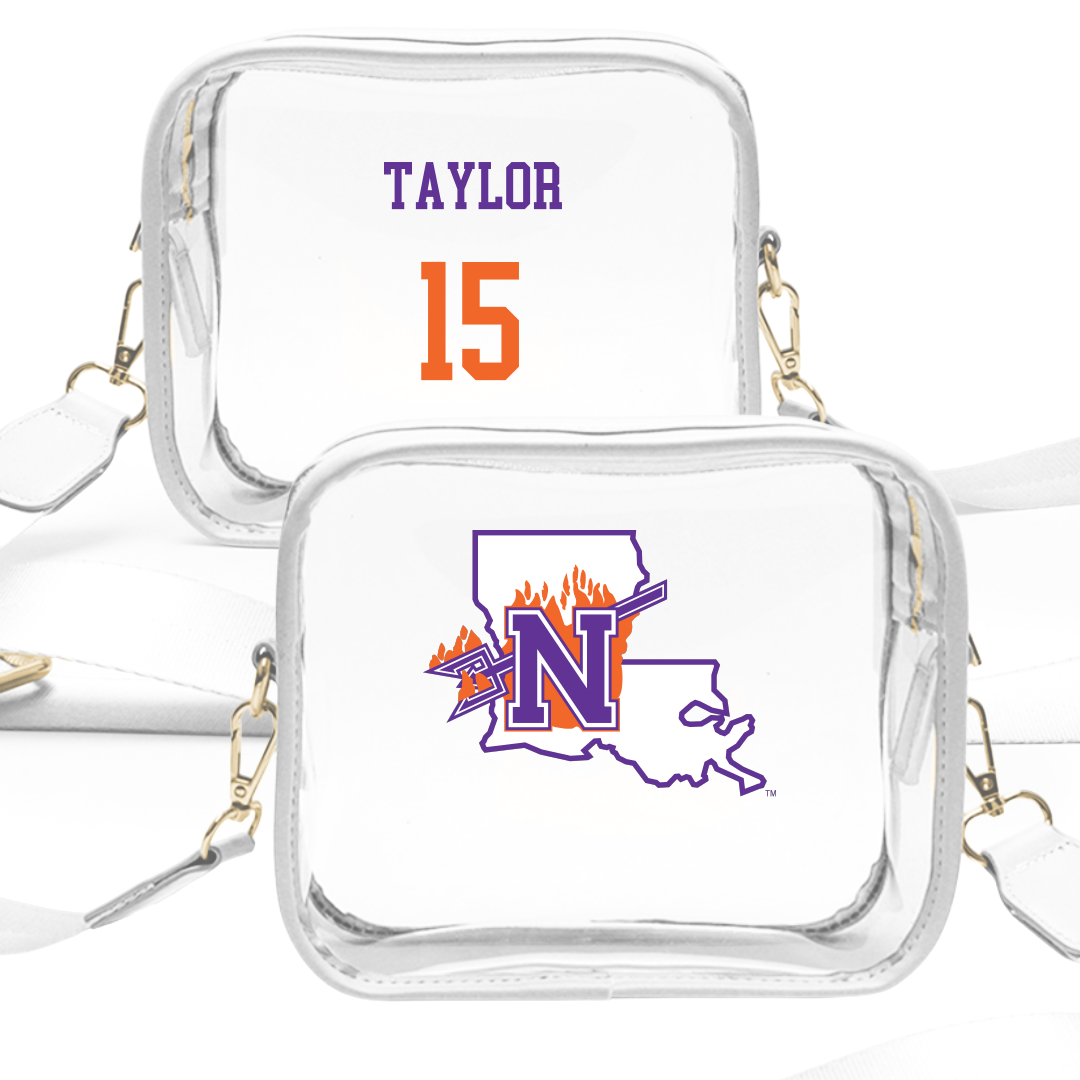 Northwestern State University Football White Clear Stadium Bag - #15 Ben Taylor