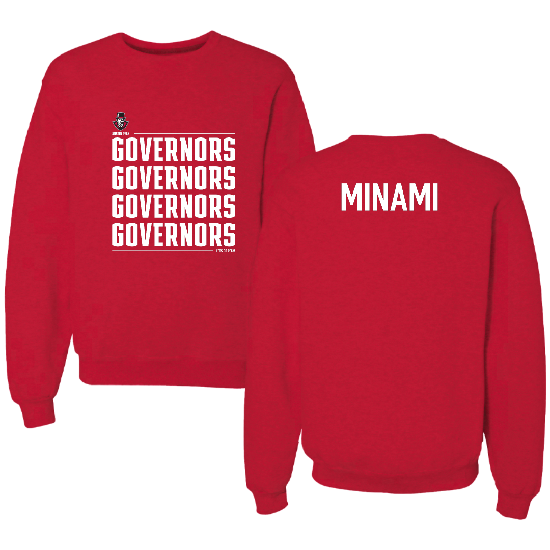 Austin Peay State University Tennis Red General Crewneck - Sota Minami