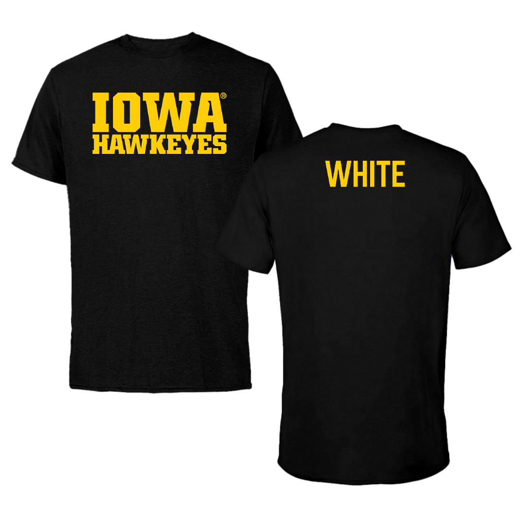 University of Iowa Wrestling Black Performance Tee - Alivia White