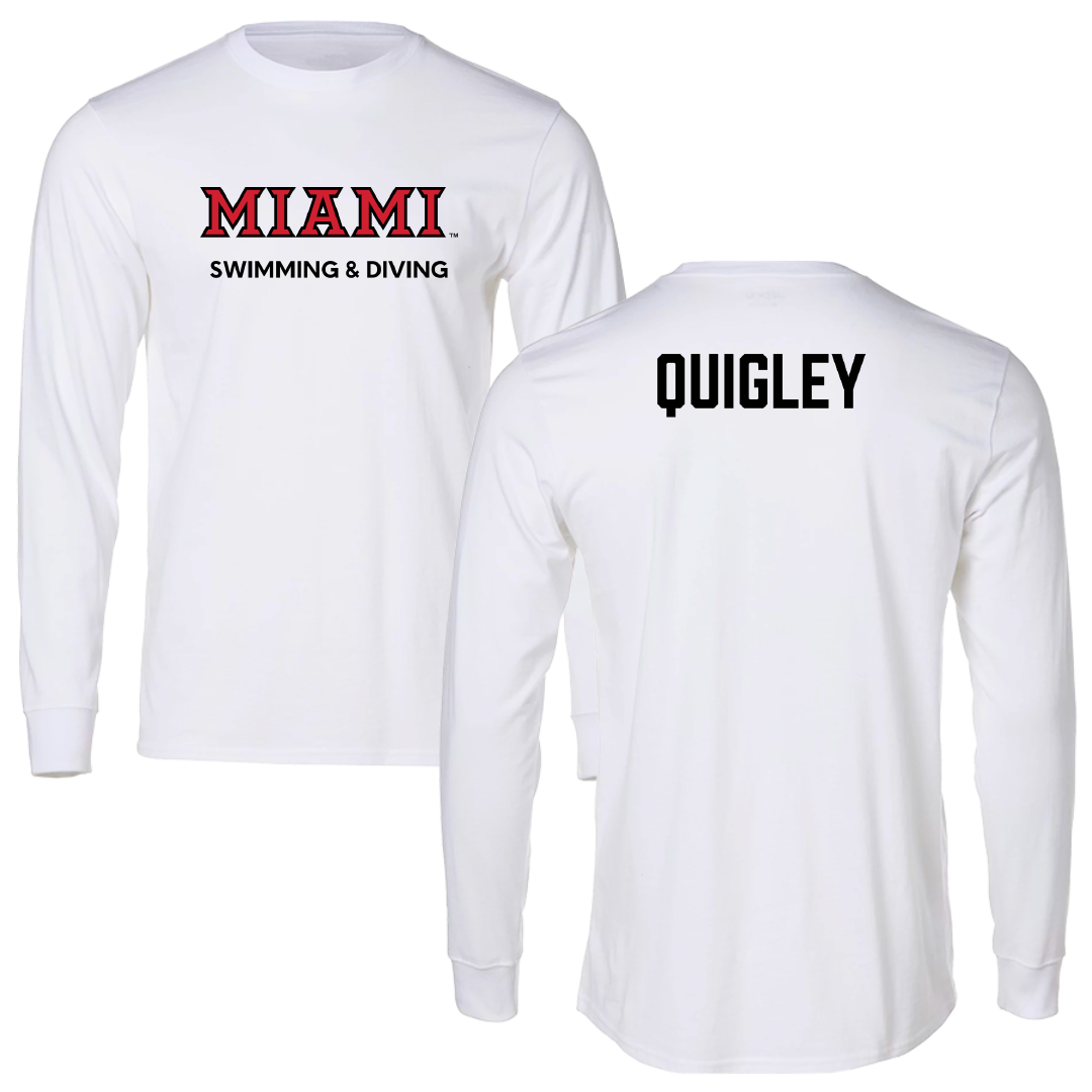 Miami University (Ohio) Swimming & Diving White Performance Long Sleeve - Liam Quigley