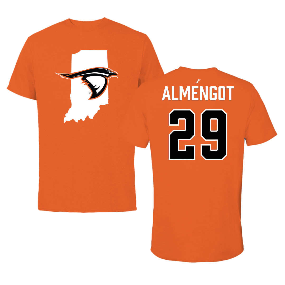 Anderson University (Indiana) Soccer Orange State Performance Tee - #29 Marcos Almengot