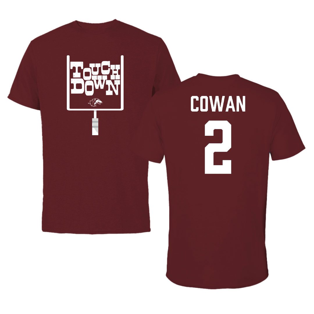 Southern Illinois University at Carbondale Football Maroon Touchdown Performance Tee - #2 Devin Cowan