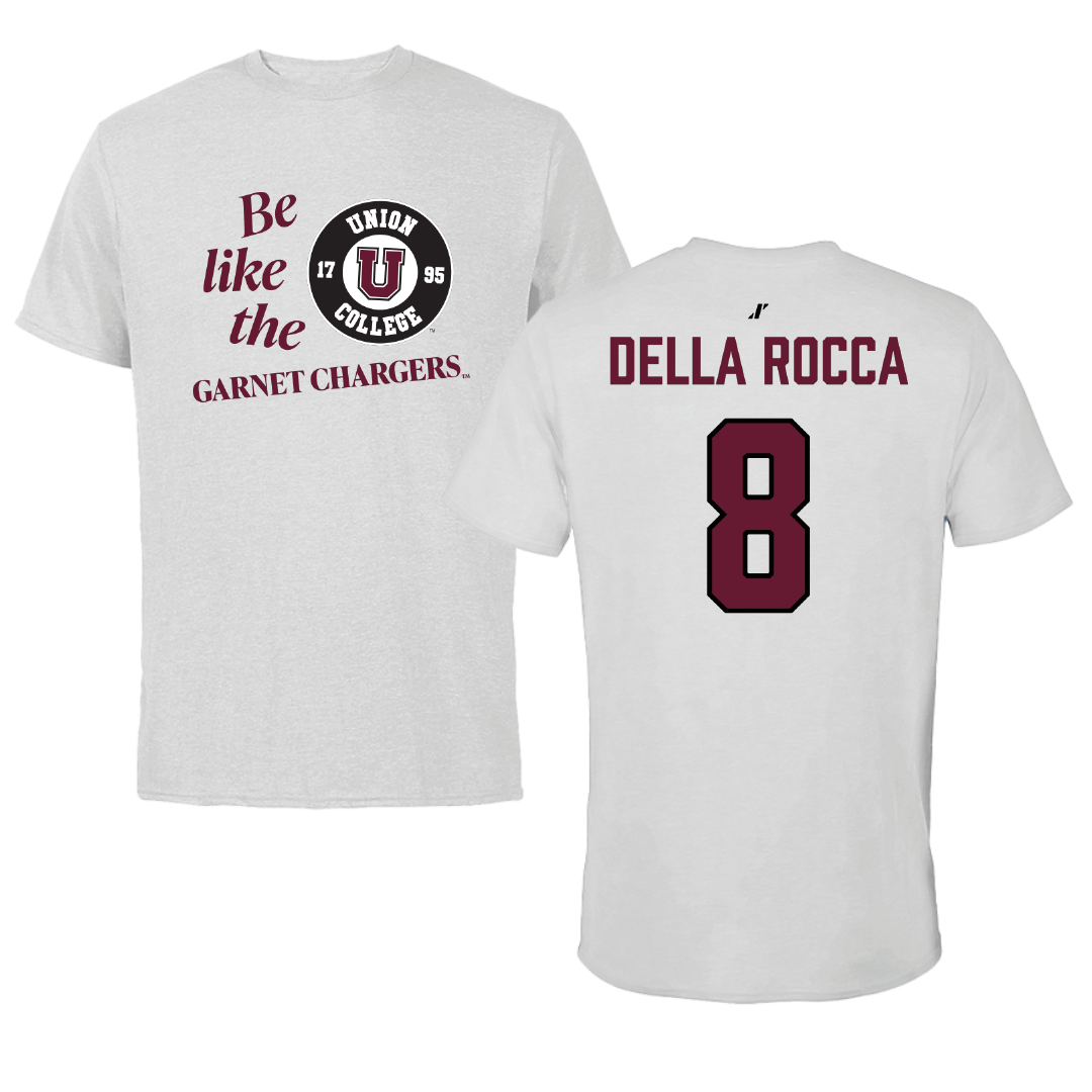 Union College Soccer (M) Light Gray Be Like Us Performance Tee - #8 Grant Della Rocca