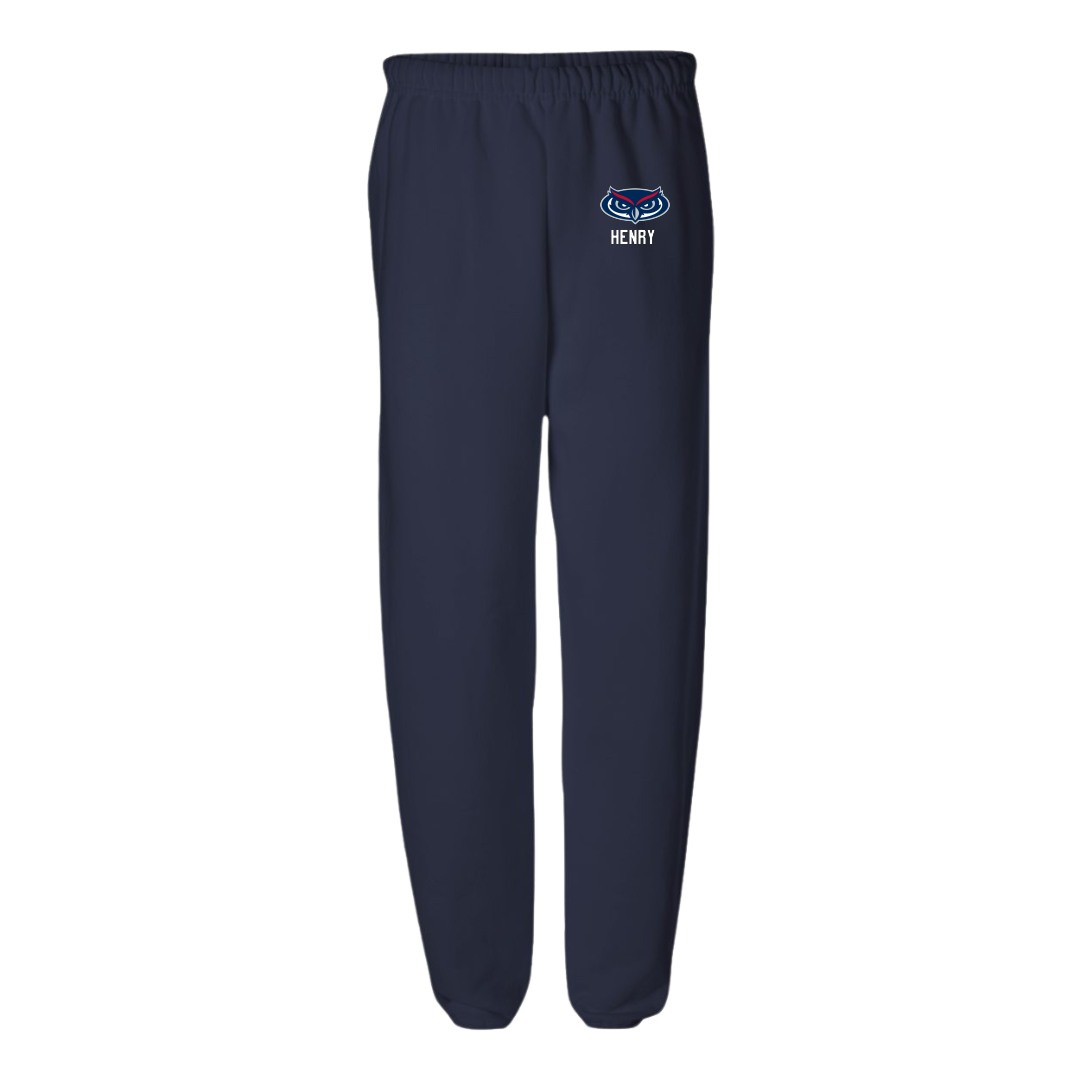 Florida Atlantic University Football Navy Sweatpants - #19 Dom Henry