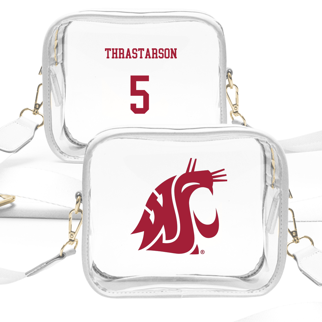 Washington State University Basketball (M) White Clear Stadium Bag - #5 Tómas Thrastarson