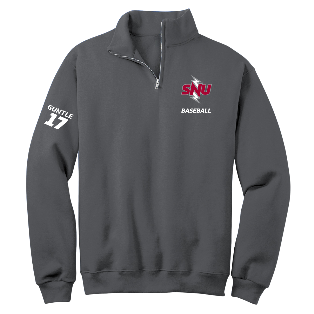 Southern Nazarene University Baseball Dark Gray Quarter-Zip - #17 Zach Guntle