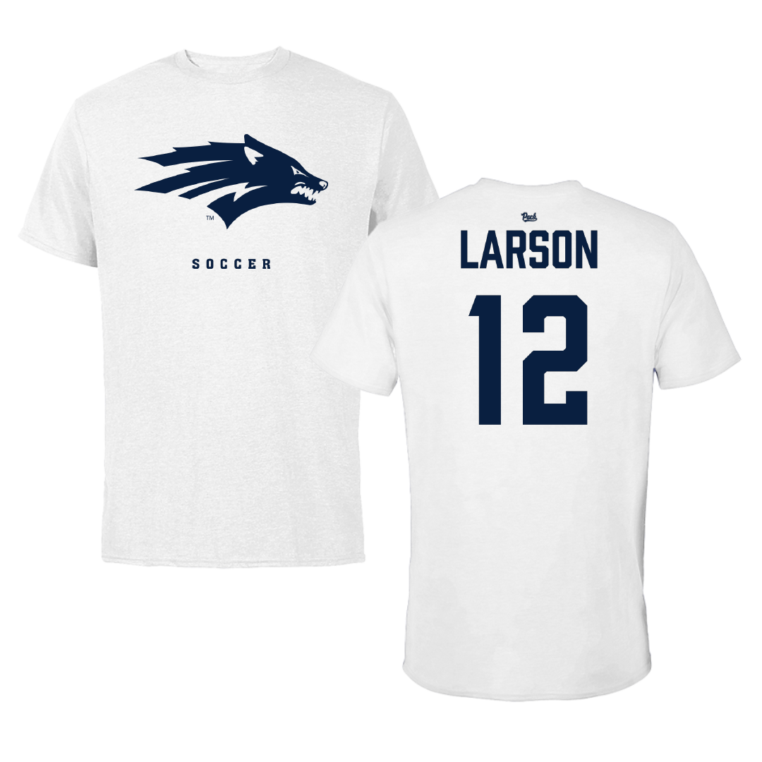 University of Nevada Soccer (W) White Performance Tee - #12 Karlee Larson