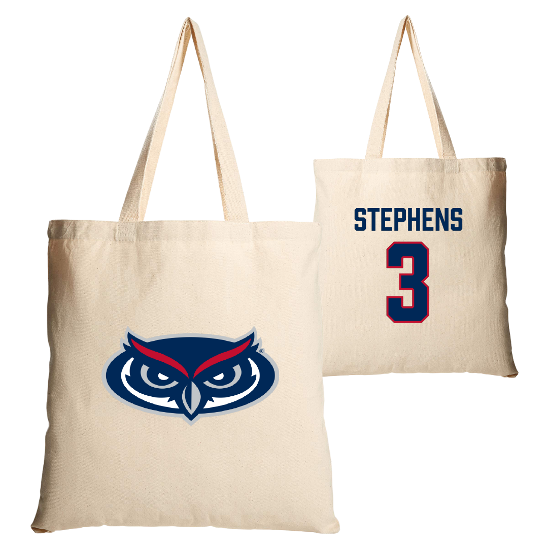 Florida Atlantic University Volleyball Tan Canvas Tote Bag - #3 Nono Stephens