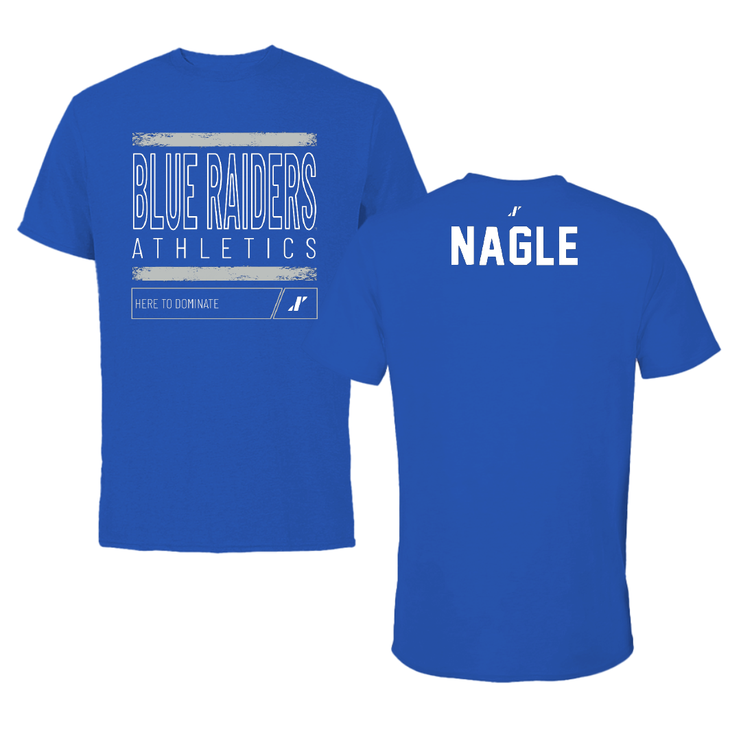 Middle Tennessee State University TF and XC Blue Dominate Performance Tee - Brendan Nagle