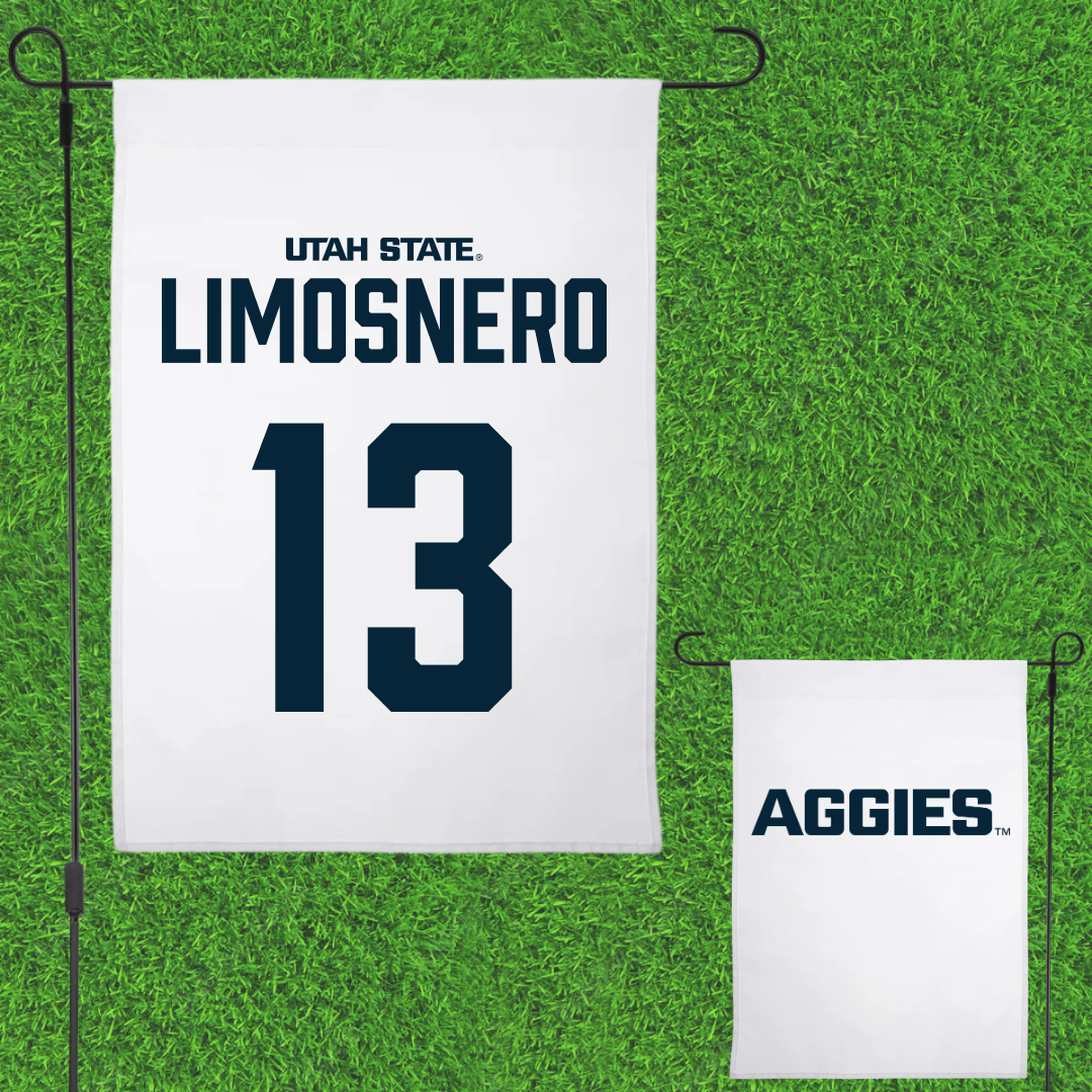Utah State University Softball White Garden Flag - #13 Carly Limosnero