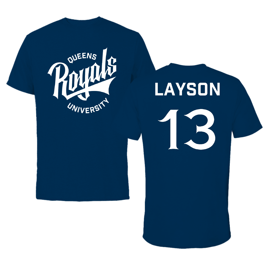 Queens University of Charlotte Volleyball Navy Performance Tee - #13 Elizabeth Layson
