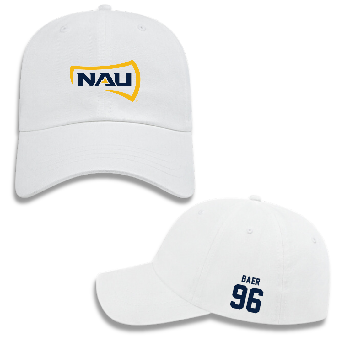 Northern Arizona University Football White Hat - #96 Jayden Baer