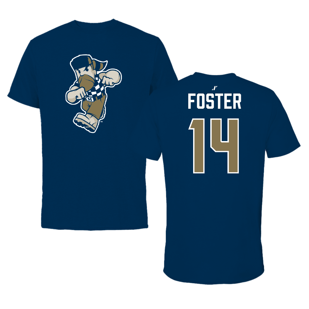 Mount St. Mary's University Baseball Navy Performance Tee - #14 Jakob Foster