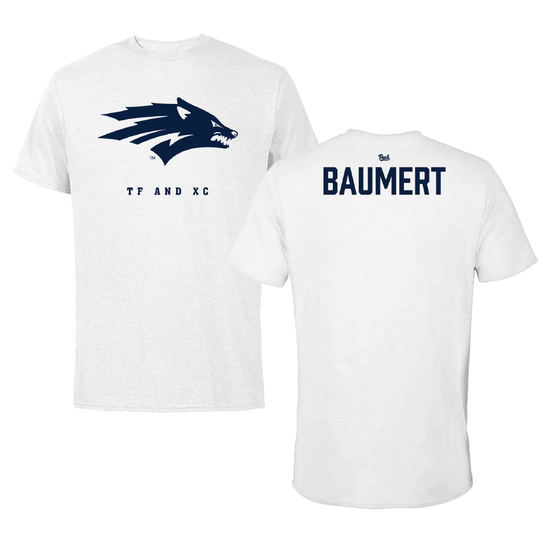 University of Nevada TF and XC White Performance Tee - Paloma Baumert