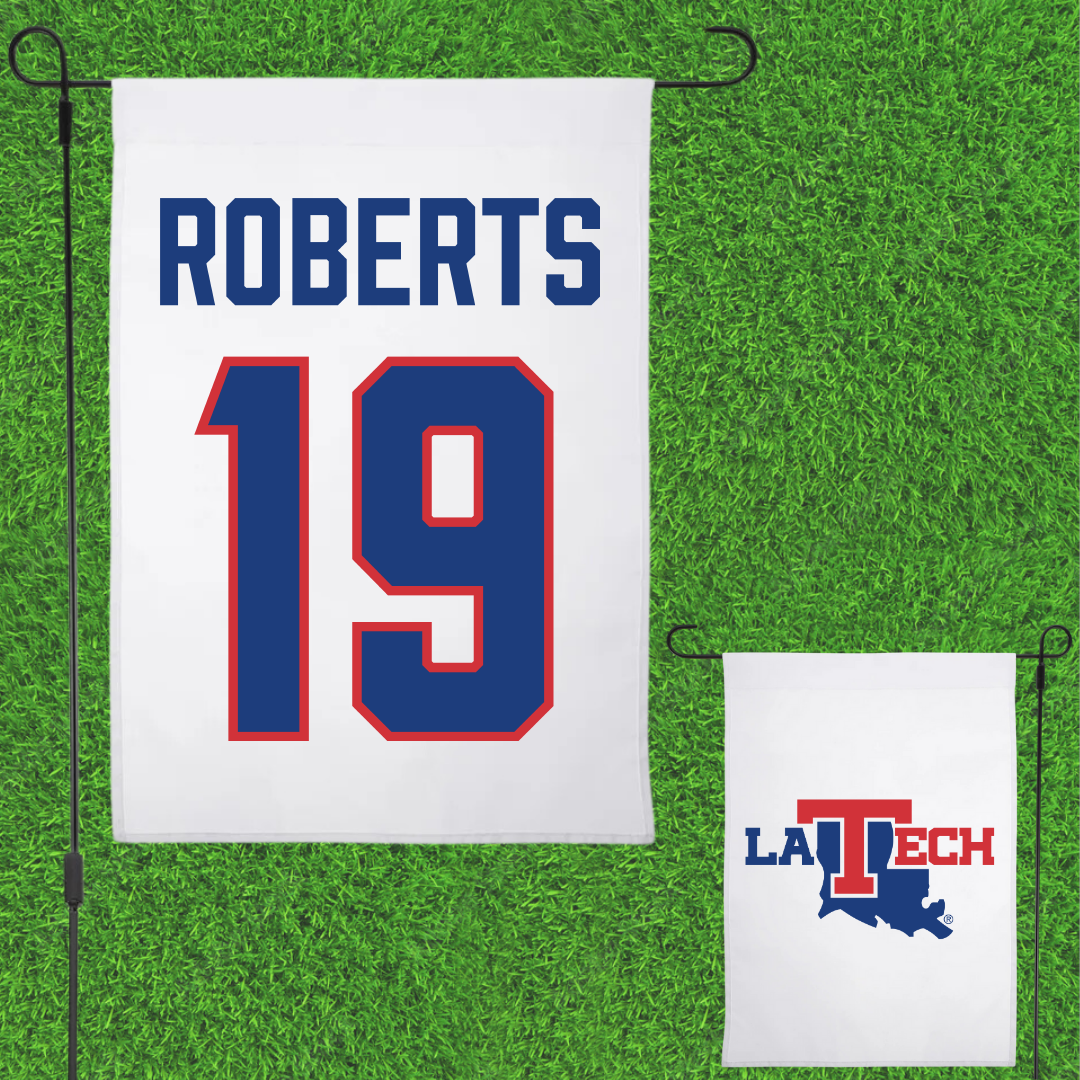 Louisiana Tech University Soccer White Garden Flag - #19 Reagan Roberts
