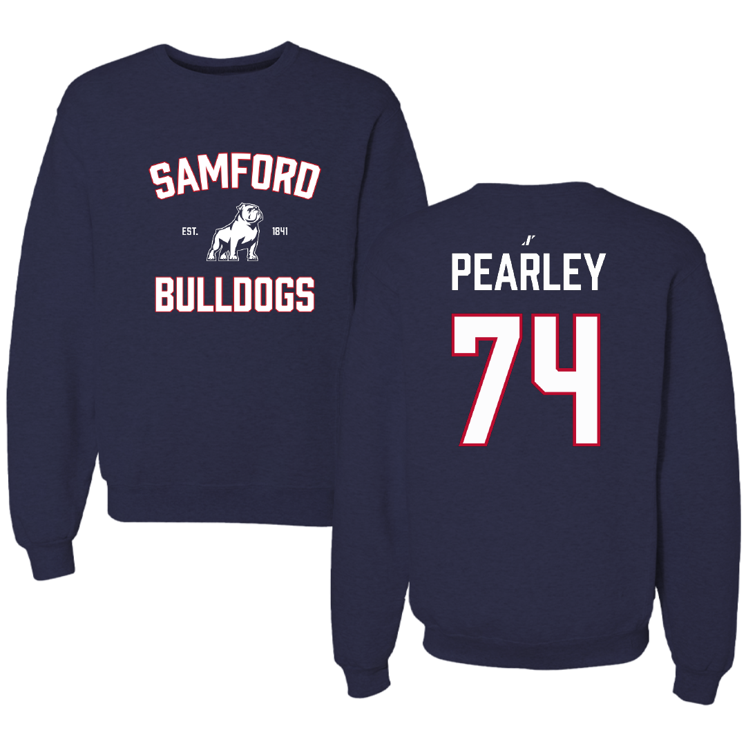 Samford University Football Navy General Crewneck - #74 Kaleb Pearley