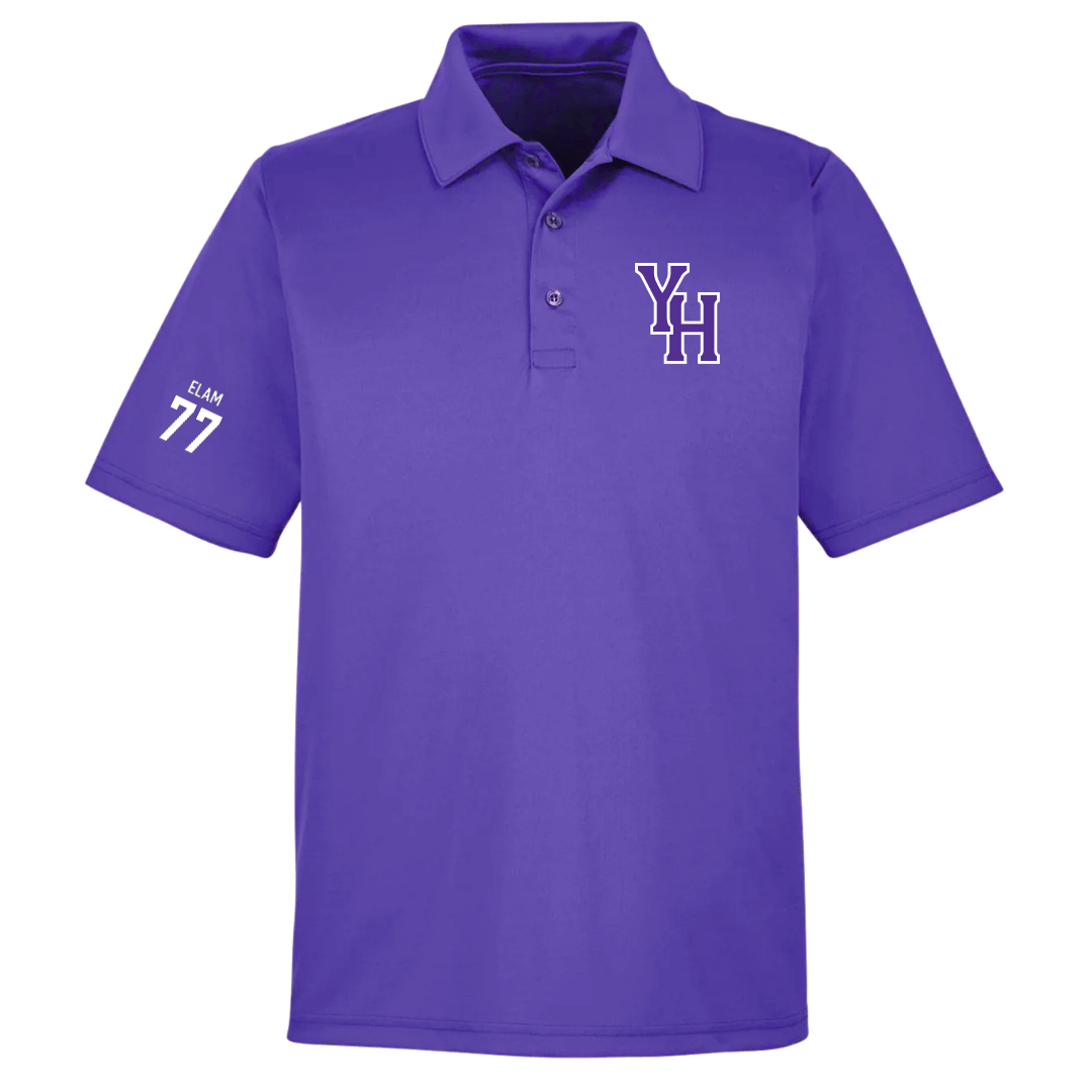 Young Harris College Lacrosse (M) Purple Polo - #77 Noah Elam