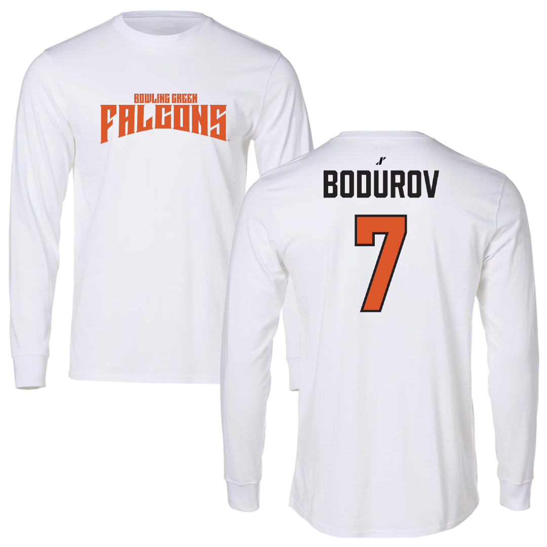 Bowling Green State University Soccer White Classic Performance Long Sleeve - #7 Ryko Bodurov