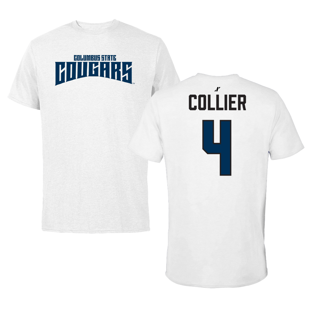 Columbus State University Football White Classic Performance Tee - #4 Keyauris Collier