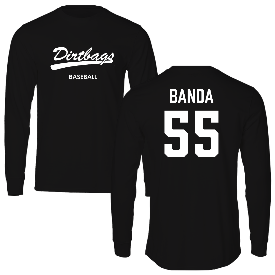 Long Beach State University Baseball Black Long Sleeve - #55 Cristien Banda