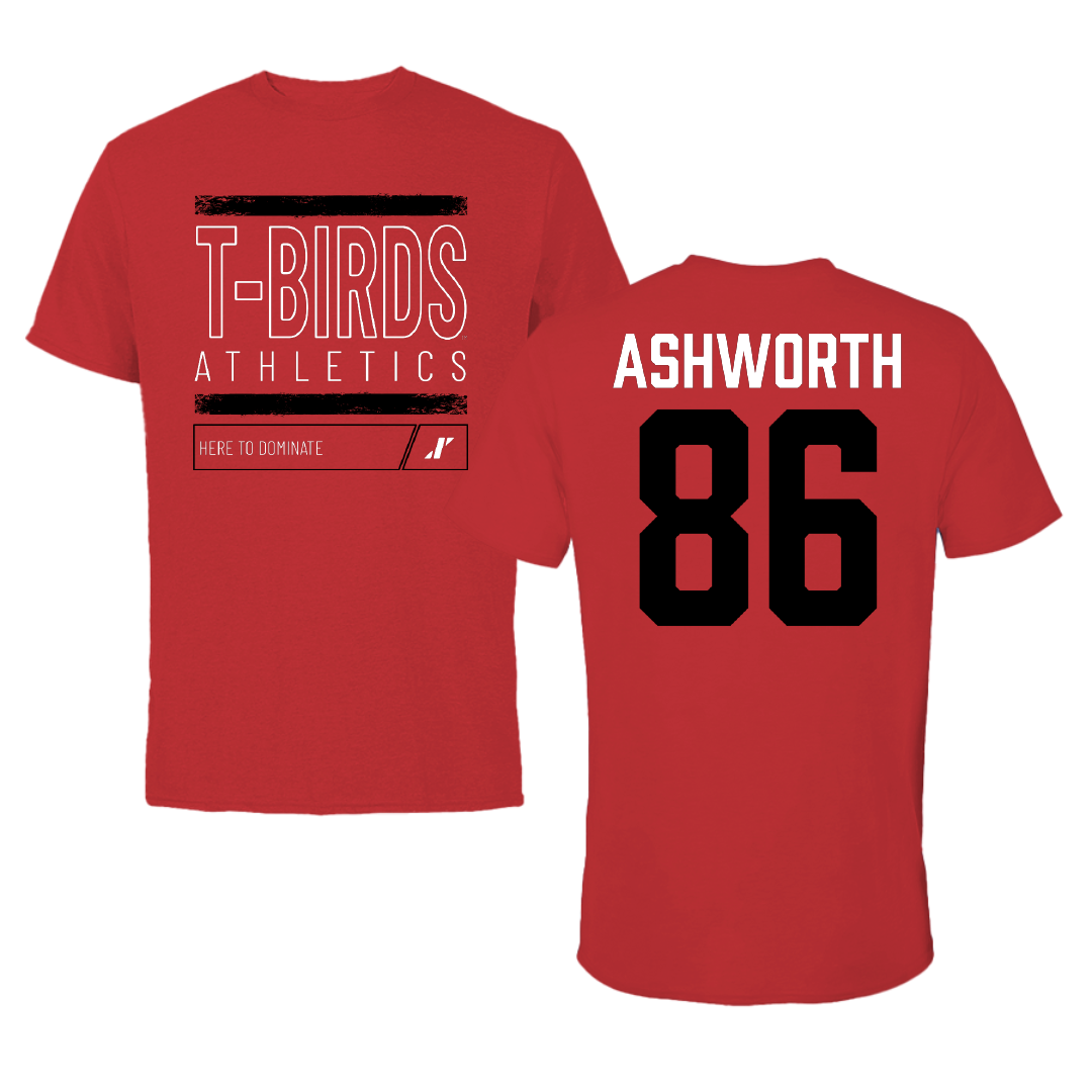 Southern Utah University Football Red Dominate Tee - #86 Gabe Ashworth
