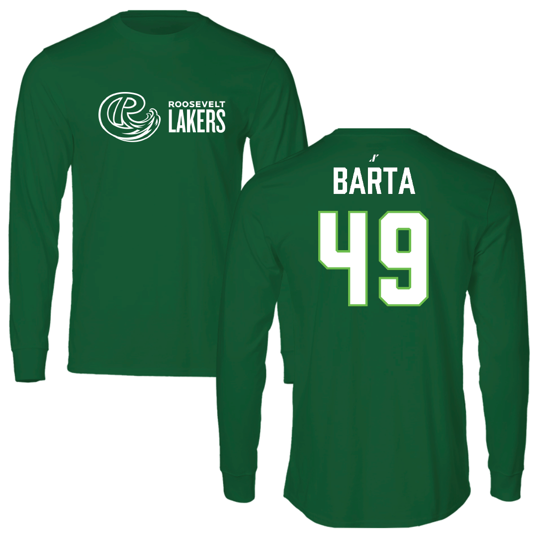 Roosevelt University Baseball Green Long Sleeve - #49 Joshua Barta